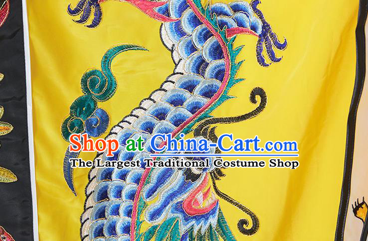 Chinese Traditional Embroidered Dragon Yellow Robe Taoism Ritual Priest Frock San Qing Garment Maoshan Taoist Master Costume