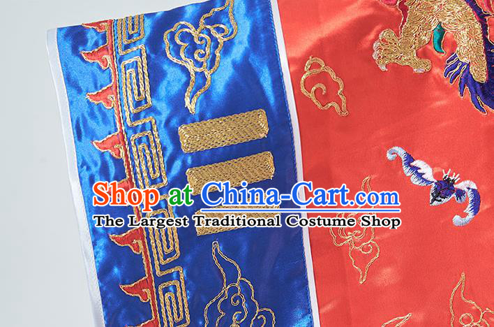 Chinese Traditional Daoism Scriptures Frock Taoism Master Garment Wudang Taoist Priest Costume Embroidered Red Silk Robe