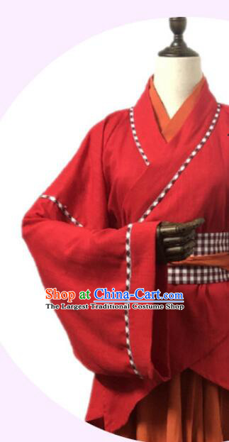 Chinese Film The Kung Fu Cult Master Xiao Zhao Garment Costumes Ancient Swordswoman Red Dress