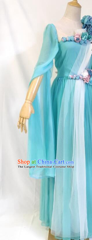 Chinese Ancient Swordswoman Green Dress TV Series Bloody Romance Wan Mei Garment Costumes