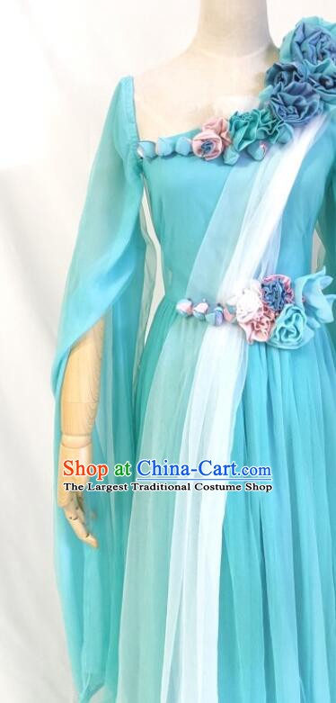 Chinese Ancient Swordswoman Green Dress TV Series Bloody Romance Wan Mei Garment Costumes
