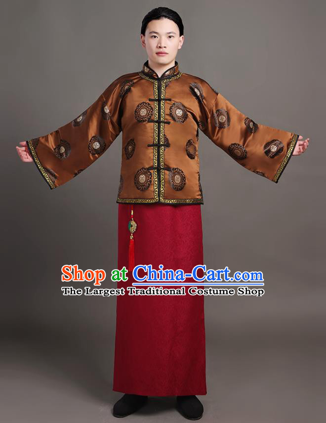 Chinese Traditional Costumes Qing Dynasty Rich Man Garments Ancient Landlord Clothing