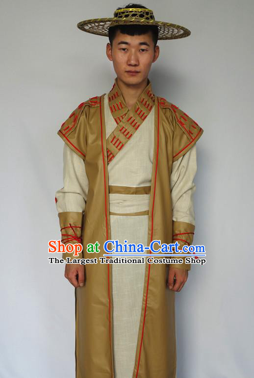 Chinese Traditional Hanfu Hero Ginger Clothing Ancient Swordsman Costumes Ming Dynasty Garments