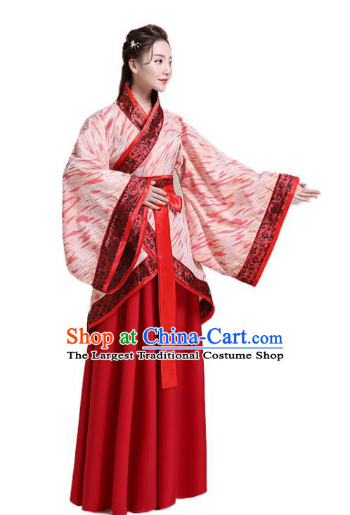 Chinese Ancient Noble Lady Costumes Jin Dynasty Female Scholar Garments Traditional Hanfu Dress Clothing