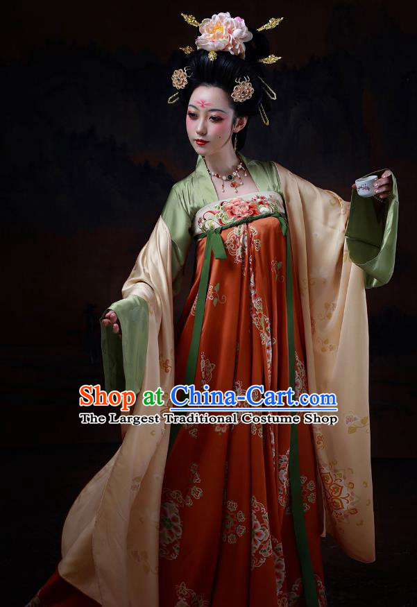 Chinese Tang Dynasty Historical Costumes Ancient Court Beauty Clothing Traditional Hanfu Dress