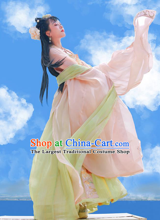 Chinese Tang Dynasty Court Beauty Costumes Ancient Consort Yang Clothing Traditional Hanfu Dresses Complete Set