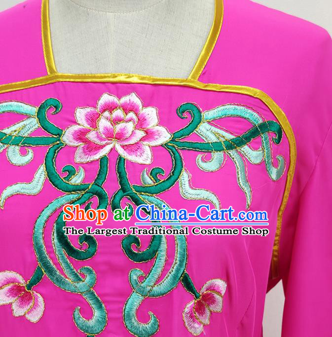 Chinese Peking Opera Xiaodan Garment Costume Ancient Palace Maid Magenta Dress Shaoxing Opera Servant Woman Clothing