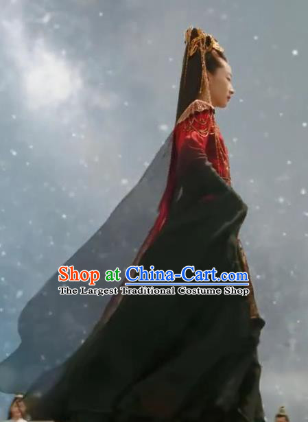 Chinese Goddess Garment Costumes Swordswoman Clothing TV Series Ancient Love Poetry Hou Chi Dress