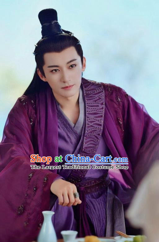 Chinese TV Series Ancient Love Poetry Tian Qi Purple Outfit Ancient Swordsman Garment Costume Heaven Immortal Clothing