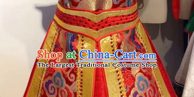 Chinese Mongol Nationality Garment Children Dance Mongolian Dress Folk Dance Costume