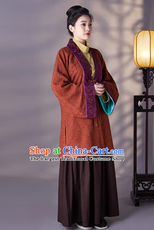 Chinese Ancient Noble Woman Garment Costumes Ming Dynasty Dowager Countess Clothing