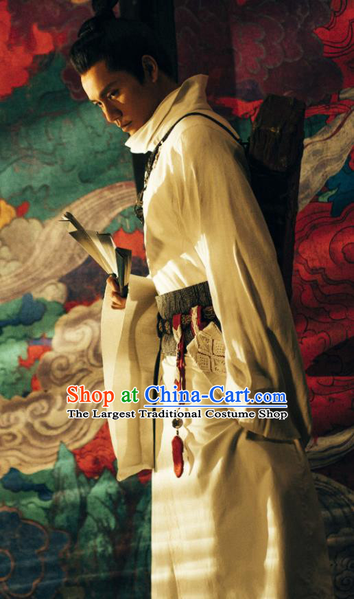 Chinese Ancient Young Swordsman Clothing Fantasy Film The Yinyang Master Childe Qing Ming White Costume