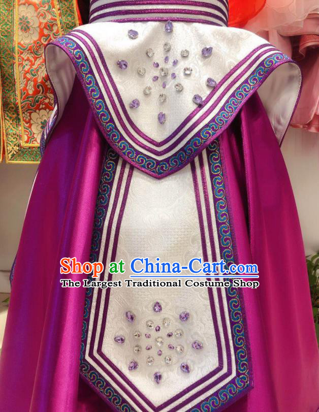 Chinese Mongolian Children Folk Dance Clothing Ethnic Festival Girl Dress Mongol Nationality Garment Costume