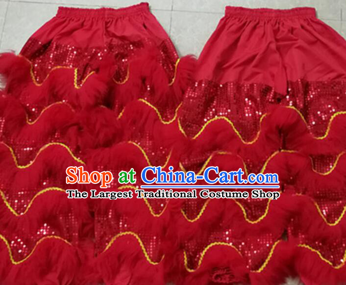 Red Chinese Lion Dance Pants