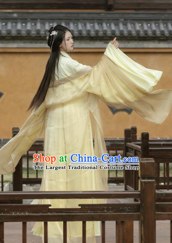 Chinese Traditional Swordswoman Hanfu Dress Ancient Fairy Clothing Jin Dynasty Princess Garment Costumes