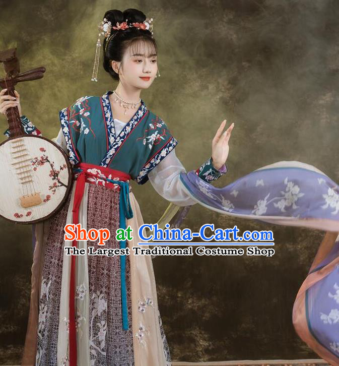 Chinese Tang Dynasty Princess Garment Costumes Traditional Flying Fairy Hanfu Dress Ancient Palace Beauty Clothing