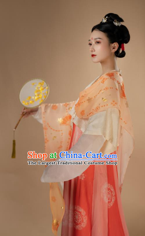 Chinese Tang Dynasty Royal Princess Garment Costumes Traditional Hanfu Dresses Ancient Court Beauty Clothing