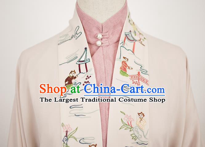 Chinese Ming Dynasty Noble Woman Costumes Ancient Young Mistress Clothing Traditional Hanfu Cloak Gown and Skirt Complete Set