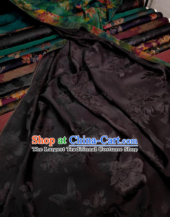 Chinese Classical Lotus Pattern Design Gambiered Guangdong Gauze Fabric Traditional Cheongsam Green Silk Material