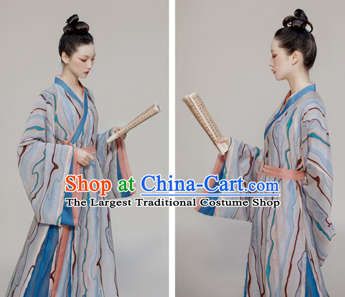 Chinese Traditional Garment Costumes Ancient Young Lady Clothing Han Dynasty Civilian Woman Hanfu Dress