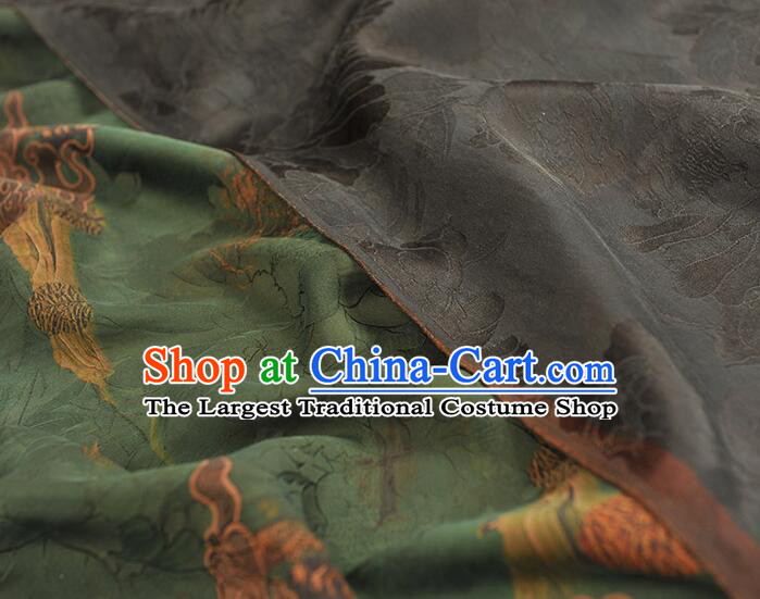 Chinese Green Gambiered Guangdong Gauze Traditional Qipao Dress Material Classical Cheongsam Jacquard Silk Fabric