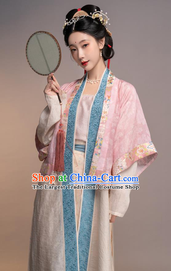 Chinese Song Dynasty Young Woman Garment Costumes Ancient Noble Mistress Clothing Traditional Hanfu Dresses Complete Set