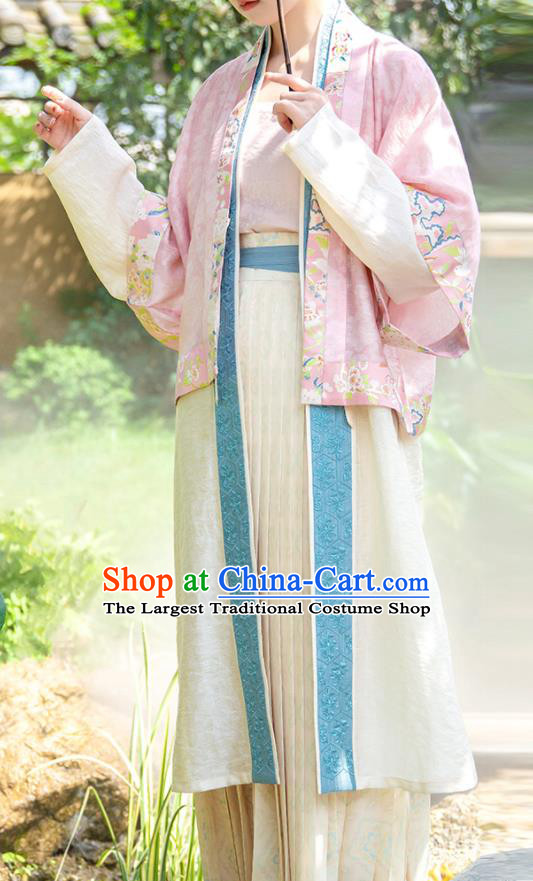 Chinese Song Dynasty Young Woman Garment Costumes Ancient Noble Mistress Clothing Traditional Hanfu Dresses Complete Set