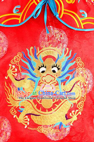 Chinese Fortune God Garment Costumes Ancient God of Wealth Clothing Traditional New Year Celebration Red Gown