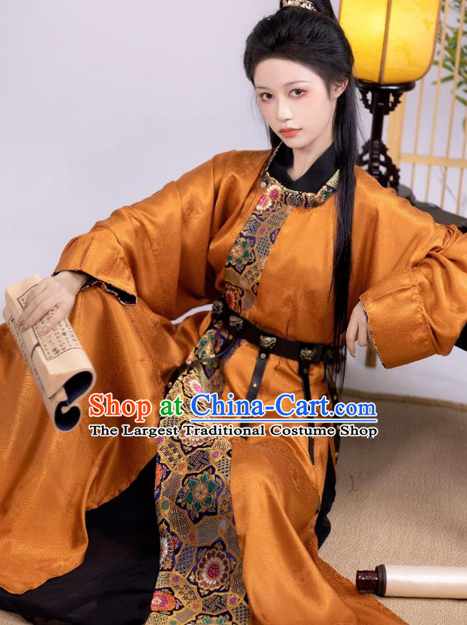 China Ancient Young Swordsman Clothing Traditional Design Brocade Hanfu Robe Tang Dynasty Costume for Women for Men