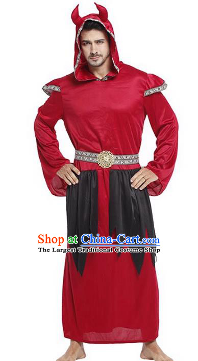 Halloween Cosplay Satan of Death Costume Fancy Ball Demon Red Clothing