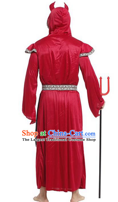 Halloween Cosplay Satan of Death Costume Fancy Ball Demon Red Clothing