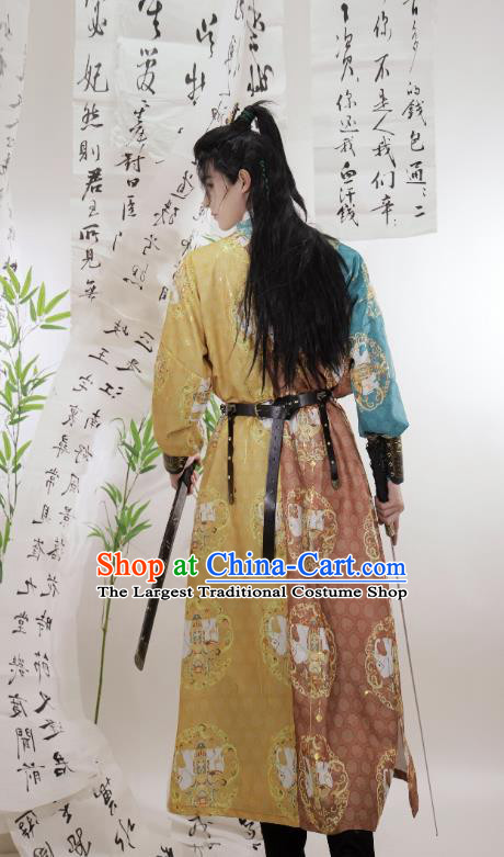 China Tang Dynasty Male Robes Traditional Hanfu Ancient Swordsman Costumes