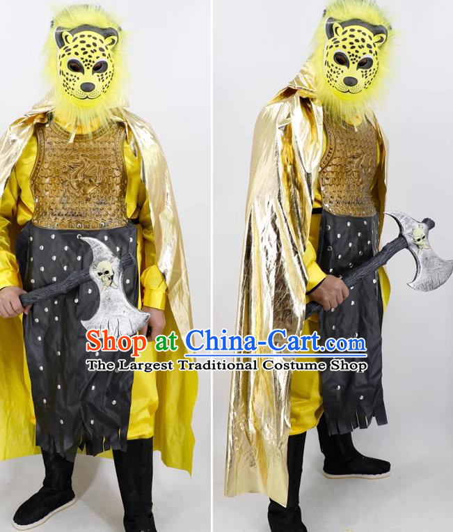 Top Halloween Fancy Ball Costume Cosplay Monster Golden Cape Outfit Journey to the West Demon Leopard Clothing