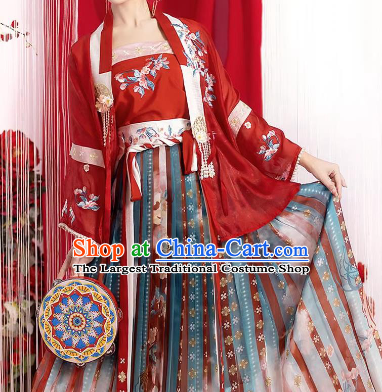 China Ming Dynasty Princess Clothing Traditional Hanfu Dresses Ancient Young Lady Costumes