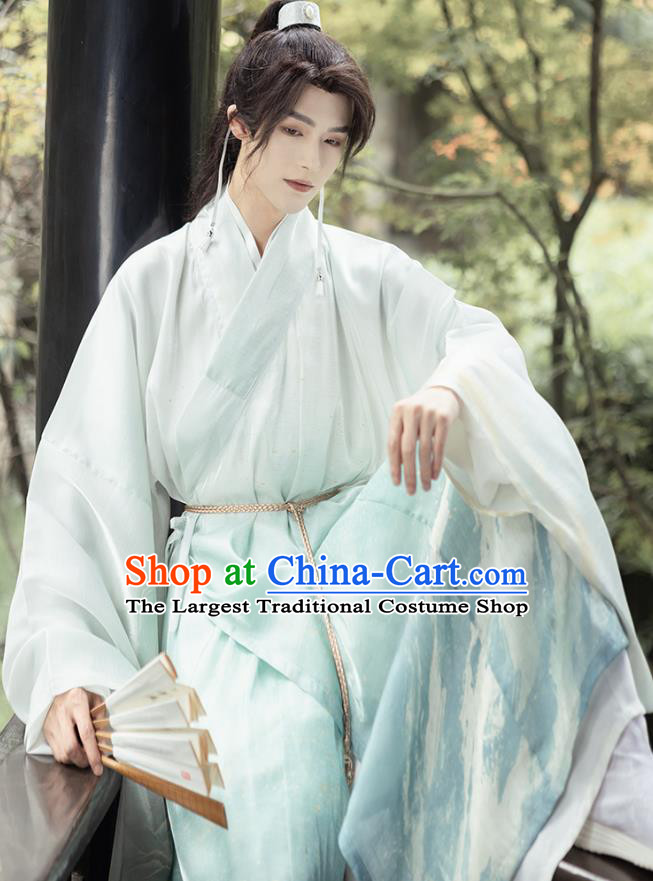 China Traditional Hanfu Robes Ancient Young Childe Costumes Ming Dynasty Swordsman Clothing