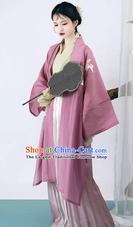 China Ancient Young Woman Costumes Traditional Female Hanfu Fashion Song Dynasty Replica Dress
