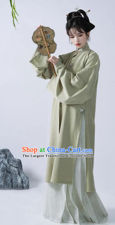China Ming Dynasty Replica Costumes Young Woman Hanfu Traditional Fashion Ancient Noble Mistress Outfit