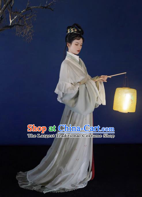 China Traditional Hanfu Ancient Young Lady Clothing Jin Dynasty Noble Woman Replica Costumes