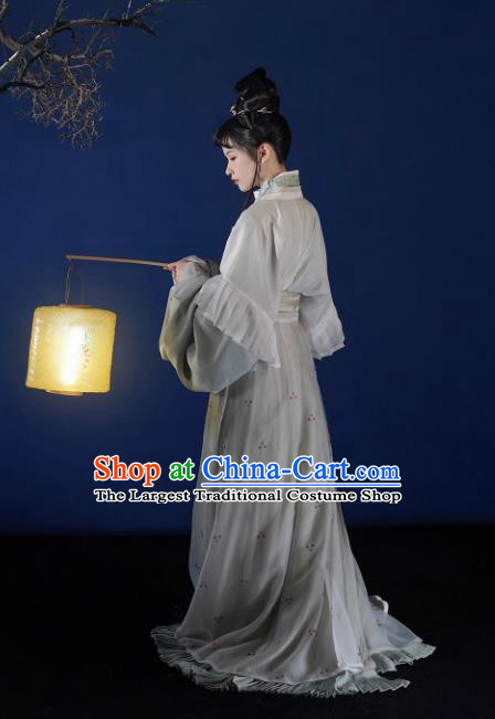 China Traditional Hanfu Ancient Young Lady Clothing Jin Dynasty Noble Woman Replica Costumes