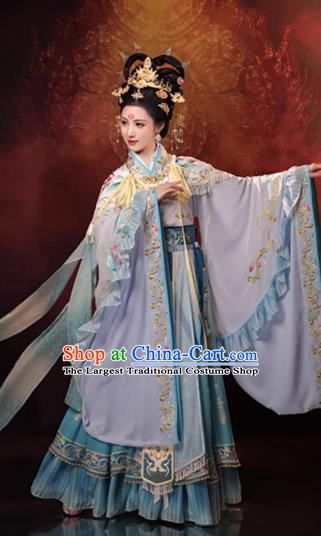 China Ancient Southern and Northern Dynasties Empress Costumes Traditional Female Hanfu Dunhuang Mural Goddess Dress