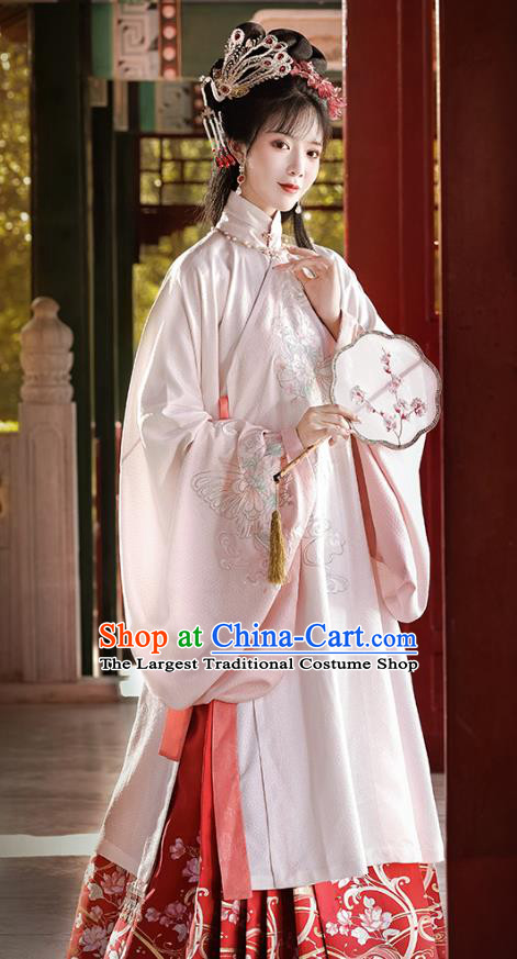 China Traditional Hanfu A Dream in Red Mansions Shi Xiang Yun Dress Ancient Ming Dynasty Young Beauty Costumes