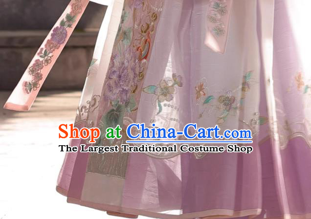 China A Dream in Red Mansions Lin Dai Yu Dress Traditional Embroidered Hanfu Ancient Ming Dynasty Young Beauty Costumes