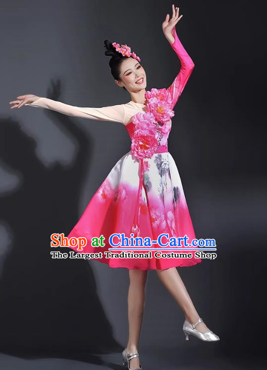 Modern Dance Costume Dress Women Square Dance Tutu Suit Opening Dance Big  Swing Skirt Singing Dance Costume