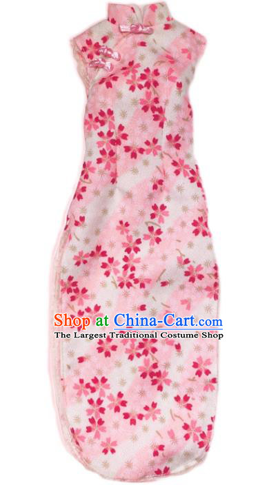 Top Figurine Qipao Clothing Sexy Girl Pink Cheongsam Customize Handmade BJD Costume