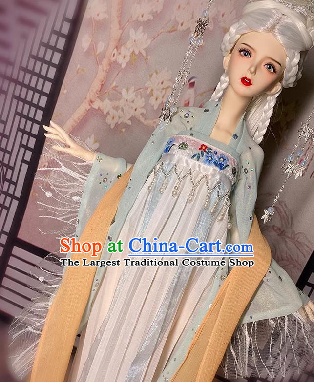 Handmade BJD Doll Costume Top Super Dollfie Hanfu Clothing Customize Ancient Girl White Ruqun Dress