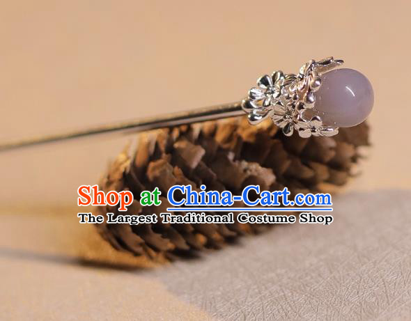 Handmade Silvery Crown and Hairpin Chinese Ancient Prince Hair Jewelries Top Hanfu Male Headgear