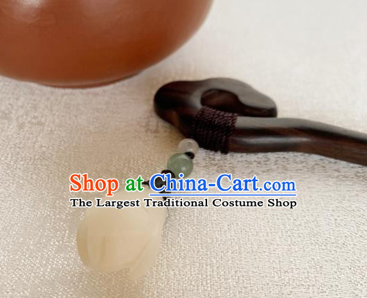 Cheongsam Hair Jewelry Handmade Christmas Gift Chinese Hanfu Jade Mangnolia Headgear Traditional Ebony Hairpin