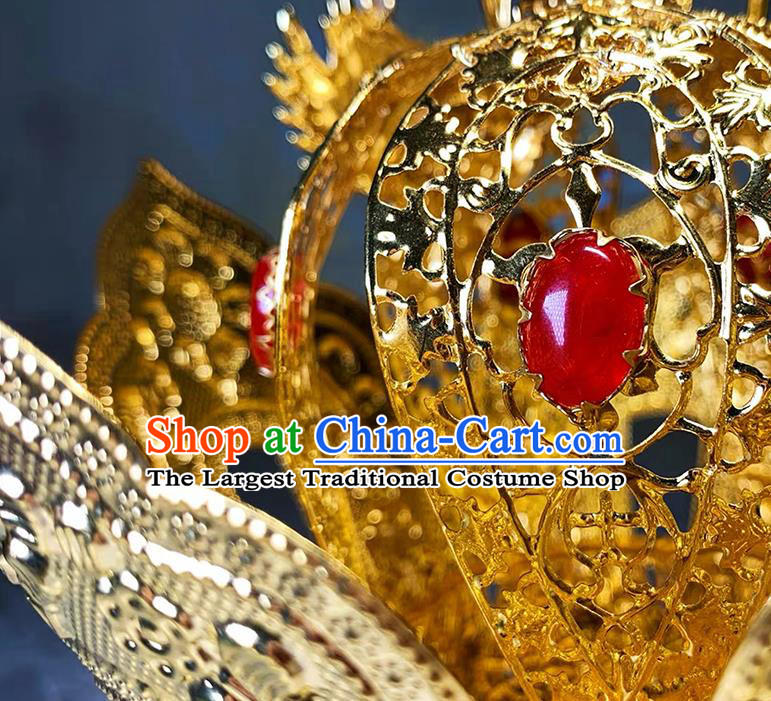 Chinese Taoism Master Headgear Traditional Taoist Priest Lotus Crown Handmade Tai Chi Hat