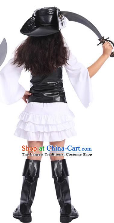 European Drama Performance Clothing Top Halloween Costumes Cosplay Medieval Pirate Captain Dress for Children
