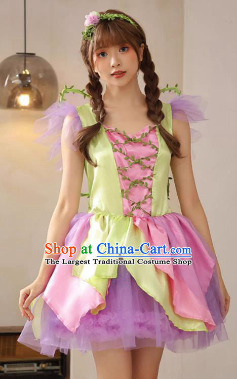 Christmas Stage Performance Clothing Top Halloween Costume Cosplay Flower Fairy Dress
